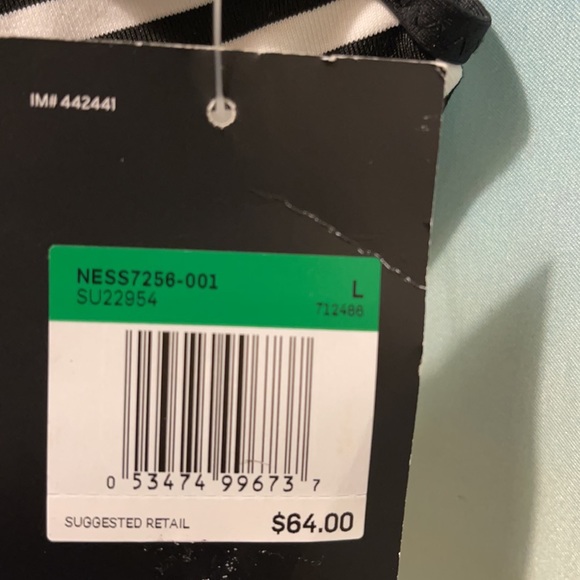 NWT NIKE BLK/WHT MESH TANKINI TOP SZ LG. - Picture 5 of 8